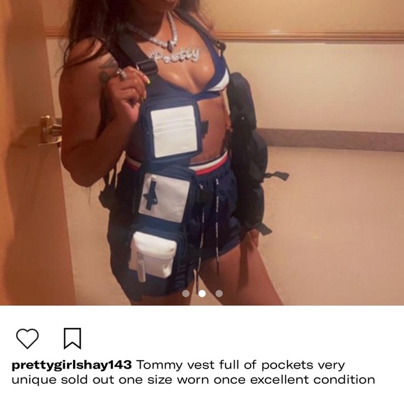 Tommy Hilfiger pocket vest very unique one size adjustable - Picture 2 of 3